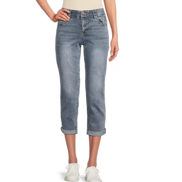 Democracy Light Blue Ankle Cuffed Jeans - Picture 1 of 6